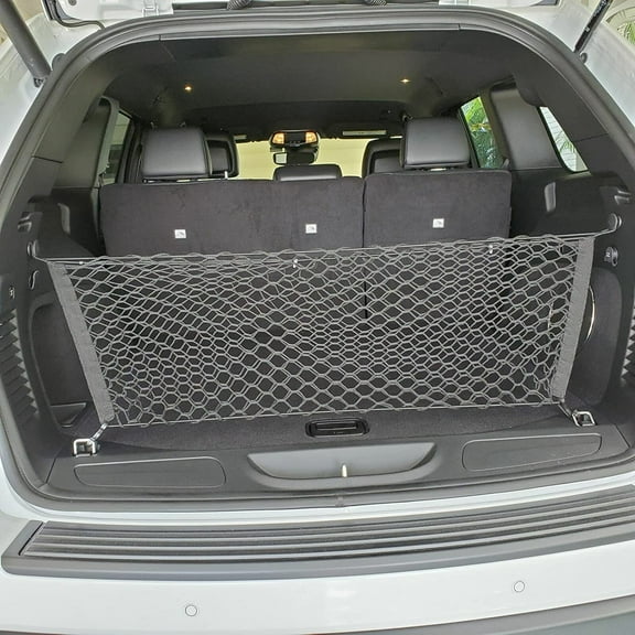EACCESSORIES EA Trunk Organizer Cargo Net for Jeep Grand Cherokee 2011-2021 Envelope Style Cargo Net Premium Mesh Elastic Car Trunk Organizer Vehicle Carrier Storage Compatible Grand Cherokee