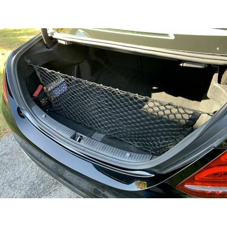 EACCESSORIES EA Trunk Organizer Cargo Net for Mercedes-Benz C-Class 2008-2021 – Envelope Style Cargo Net for Sedan, Coupe – Premium Mesh Car Trunk Organizer – Compatible with Mercedes-Benz C-Class