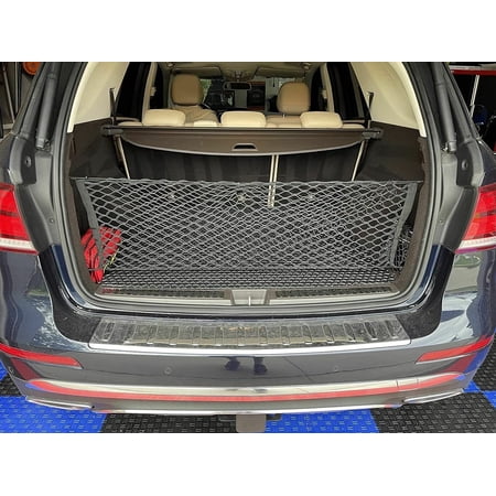 EACCESSORIES EA Trunk Organizer Cargo Net for Mercedes-Benz GLE-Class 2016-2019 – Envelope Style Cargo Net – Premium Mesh Elastic Car Trunk Organizer Vehicle Carrier Storage – Compatible GLE-Class