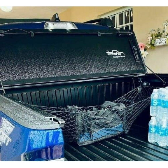 EACCESSORIES EA Trunk Organizer Cargo Net for Nissan Frontier 1998-2023  3 Pockets Style Cargo Net for Pickup, Truck  Premium Mesh Elastic Car Trunk Organizer  Compatible Nissan Frontier