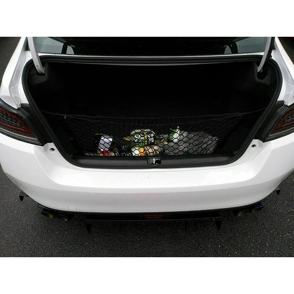 EACCESSORIES EA Trunk Organizer Cargo Net for Subaru Impreza (Sedan) / WRX / WRX STI 2015-2023 ONLY FOR SEDAN MODELS Envelope Style Cargo Net Premium Mesh Elastic Car Trunk Organizer