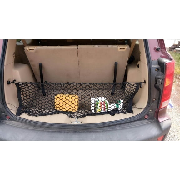 EACCESSORIES EA Trunk Organizer Cargo Net for Suzuki XL-7 2007-2009 Envelope Style Cargo Net for SUV Premium Mesh Elastic Car Trunk Organizer Vehicle Carrier Storage Compatible with Suzuki XL-7