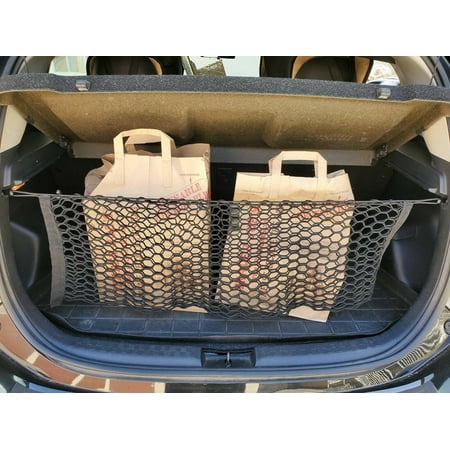 EACCESSORIES EA Trunk Organizer Cargo Net for Toyota Prius C 2012-2019 – Envelope Style Cargo Net for Hatchback – Premium Mesh Car Trunk Organizer Vehicle Carrier Storage – Compatible Toyota Prius C