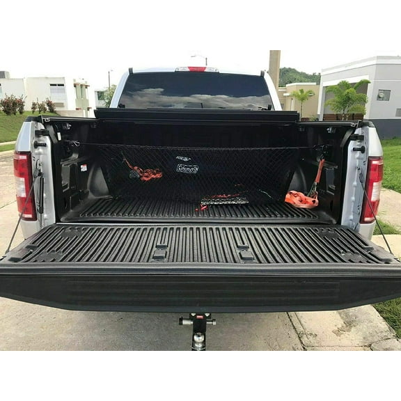 EACCESSORIES EA Trunk Organizer Cargo Net for Toyota Tacoma 1995-2023 Envelope Style Cargo Net for Pickup Premium Mesh Car Trunk Organizer Vehicle Carrier Storage Compatible Tacoma 1995-2023