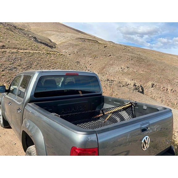EACCESSORIES EA Trunk Organizer Cargo Net for Volkswagen AMAROK 2011-2022 Envelope Style Cargo Net for Pickup Premium Mesh Elastic Car Trunk Organizer Vehicle Carrier Storage Compatible AMAROK