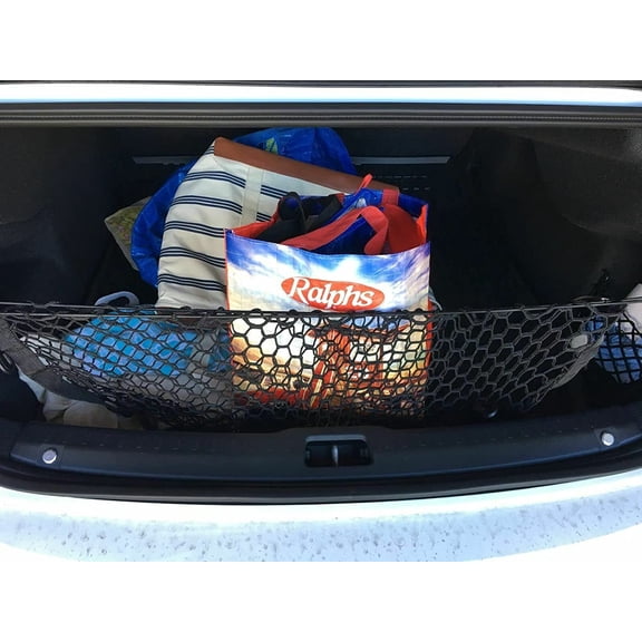EACCESSORIES EA Trunk Organizer Cargo Net for Volvo S90 2017-2023 Envelope Style Cargo Net for Sedan Premium Mesh Car Trunk Organizer Vehicle Carrier Storage Compatible with Volvo S90