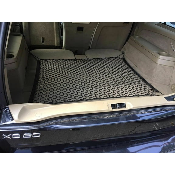 EACCESSORIES EA Trunk Organizer Cargo Net for Volvo XC90 2003-2023 Floor Style Cargo Net for SUV Premium Mesh Elastic Car Trunk Organizer Vehicle Carrier Storage Compatible with Volvo XC90