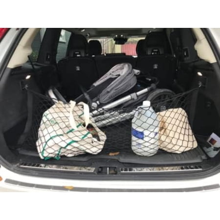 EACCESSORIES EA Trunk Organizer Cargo Net for Volvo XC90 2016-2023 – Envelope Style Cargo Net – Premium Mesh Elastic Car Trunk Organizer Vehicle Carrier Storage – Compatible Volvo XC90 2016-2023