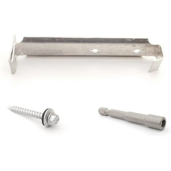 EAGLE 1-5" & 6" Heavy Duty Aluminum Gutter Hanger Brackets - Screw and Chuck Included - Bulk Hidden Rain Gutter Bracket Hooks (25, 5")