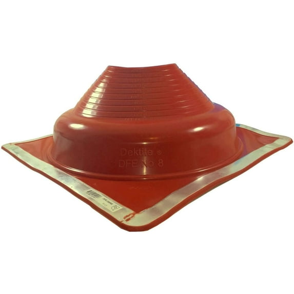 EAGLE 1 EPDM Flexible Roofing Pipe Flashing Boots - On Site Adjustable Roof Pipe Jack Boot (Standard or High Temp) (High Temp - Red Square, 8)