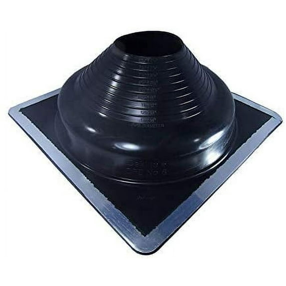 EAGLE 1 EPDM Flexible Roofing Pipe Flashing Boots - On Site Adjustable Roof Pipe Jack Boot (Standard or High Temp) (Standard - Black Square, 8)