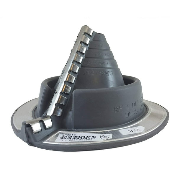 EAGLE 1 EPDM Flexible Roofing Pipe Flashing Retrofit Split Zipper Boots - On Site Adjustable Roof Pipe Jack Boot with Round Base (Multiple Sizes) (No. 1)