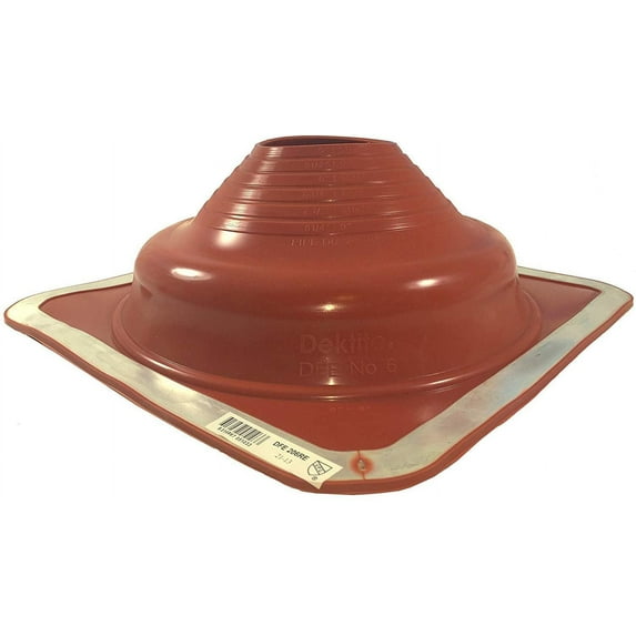 EAGLE 1 EPDM Flexible Roofing Pipe Flashing Boots - On Site Adjustable Roof Pipe Jack Boot with Round Base - (High Temp Red/Gray) (High Temp - Square Base, 6) High Temp - Square Base 6