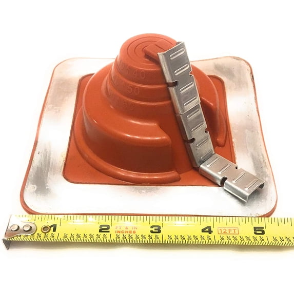 EAGLE 1 EPDM Flexible Roofing Pipe Flashing Boots - On Site Adjustable Roof Pipe Jack Boot (Standard or High Temp) (High Temp - Zipper Square Base, 1)