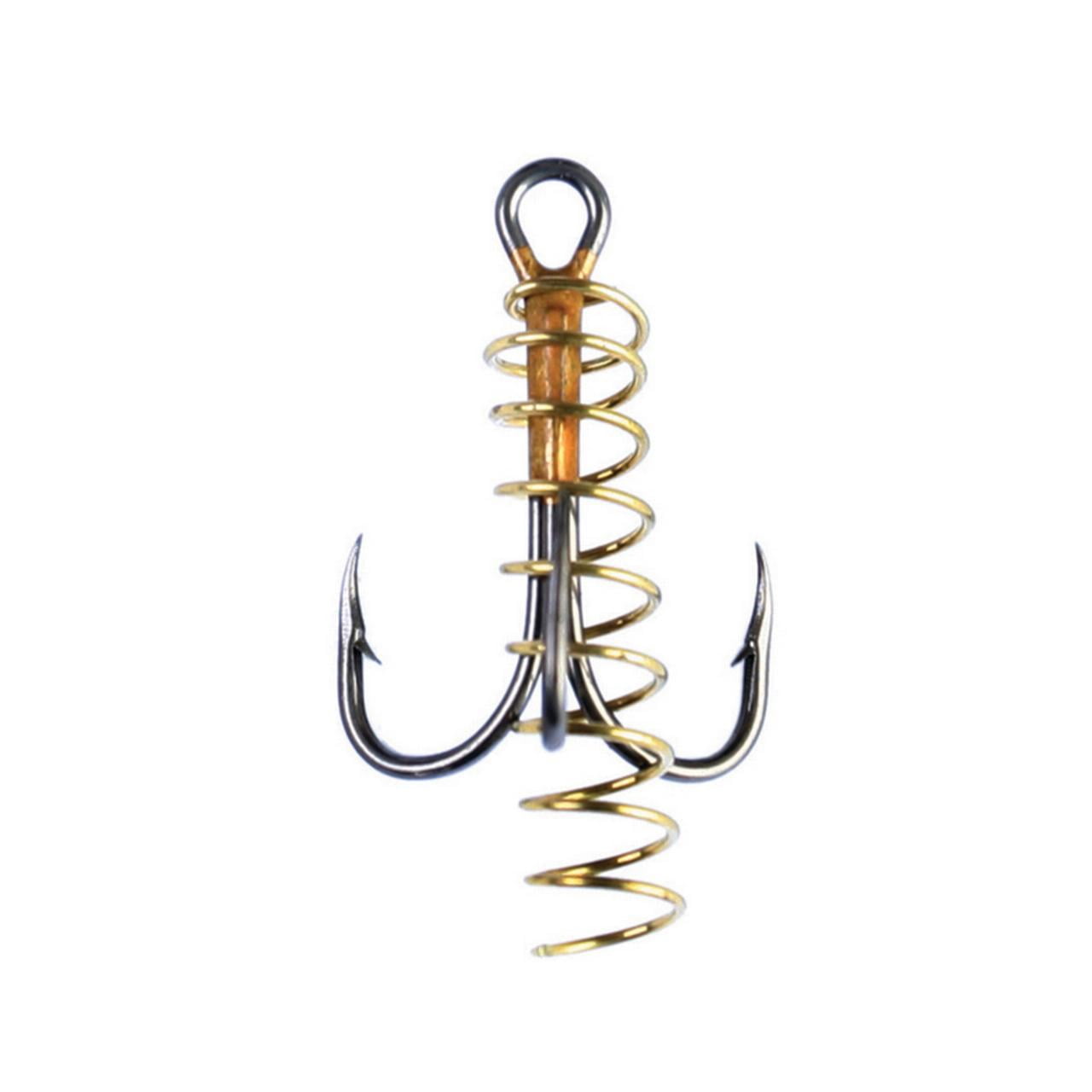 Eagle Claw Soft Bait 2X Treble Hook w/ Spring - Bronze - Size 14 - 3 Pack