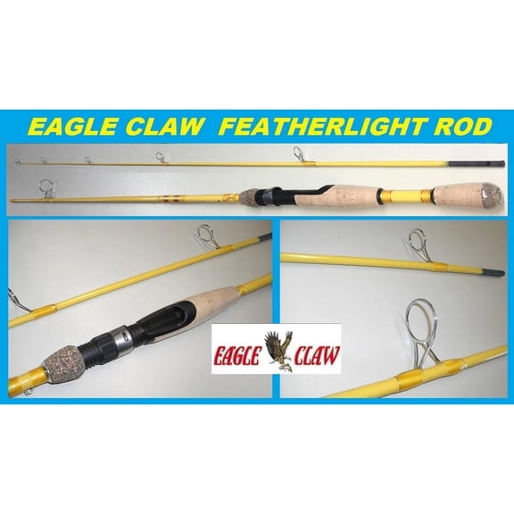 EAGLE CLAW Featherlight 6' Ultra Light Spinning Rod #FL204-6 FREE USA SHIP!