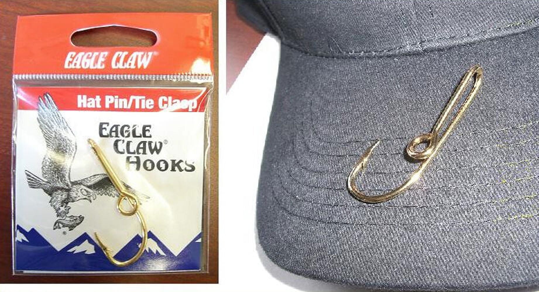 EAGLE CLAW HAT HOOK NEW! Hat Pin/Tie Clasp GOLD PLATED FISH HOOK HAT PIN  #155AH 