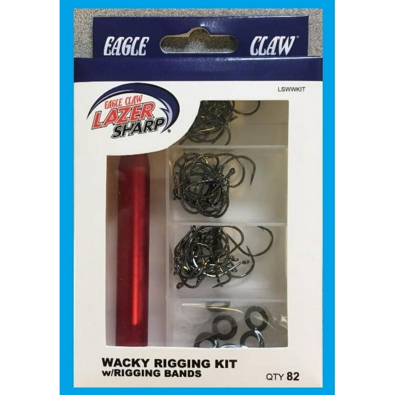 EAGLE CLAW LAZER Wacky Worm Rigging Kit with Bands/Hooks, Fishing Tool  #LSWWKIT