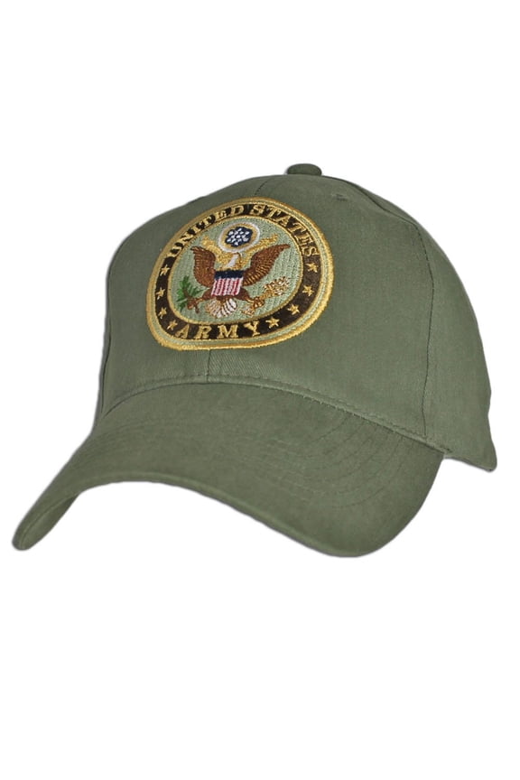 U.S. Army Insignia Hat / Army Emblem OD Green Baseball Cap 6557