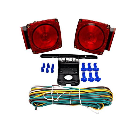 EAGLE KING PRODUCTS 12V Single-LED Trailer Light Kit - DOT Submersible Stop/Turn/Tail Lights with 22ft Wiring Harness