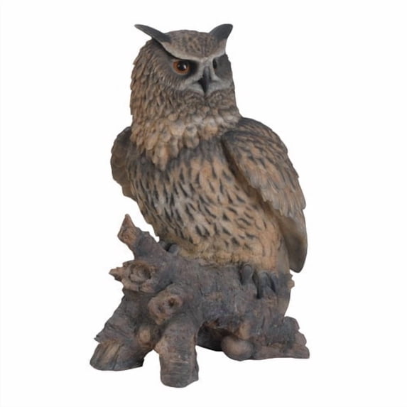 Hi-Line Gift Ltd. Eagle Owl on Stump Statue
