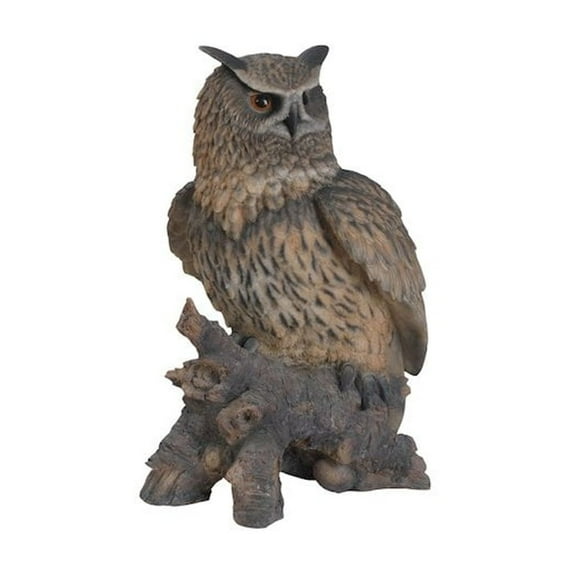 EAGLE OWL ON STUMP STATUE