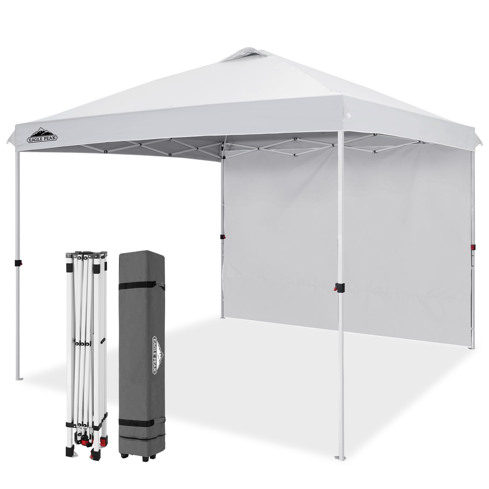 EAGLE PEAK 10 x 10 Pop up Canopy Tent with 1 Detachable Sidewall ...