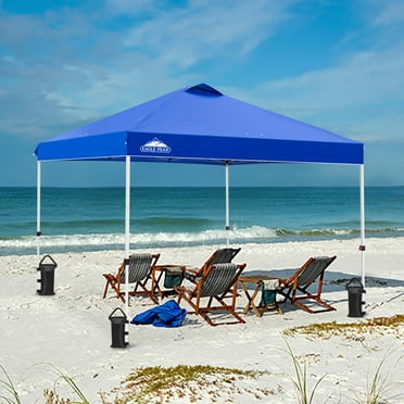EAGLE PEAK 10' x 10' Straight Leg Pop-up Canopy w/ Easy Peak One Person Setup (100 sqft of Shade)