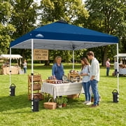 EAGLE PEAK 10 x 10 ft Pop up Canopy Tent Instant Outdoor Canopy Dark Blue