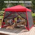 thumbnail image 1 of EAGLE PEAK 10 x 10 ft Slant Leg Pop Up Canopy Tent w/Mosquito Netting(Red), 1 of 9