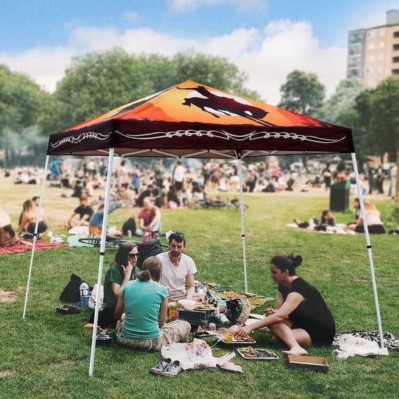 EAGLE PEAK 10ft x 10ft Turquoise Slant Leg Instant Pop-up outdoor Canopy