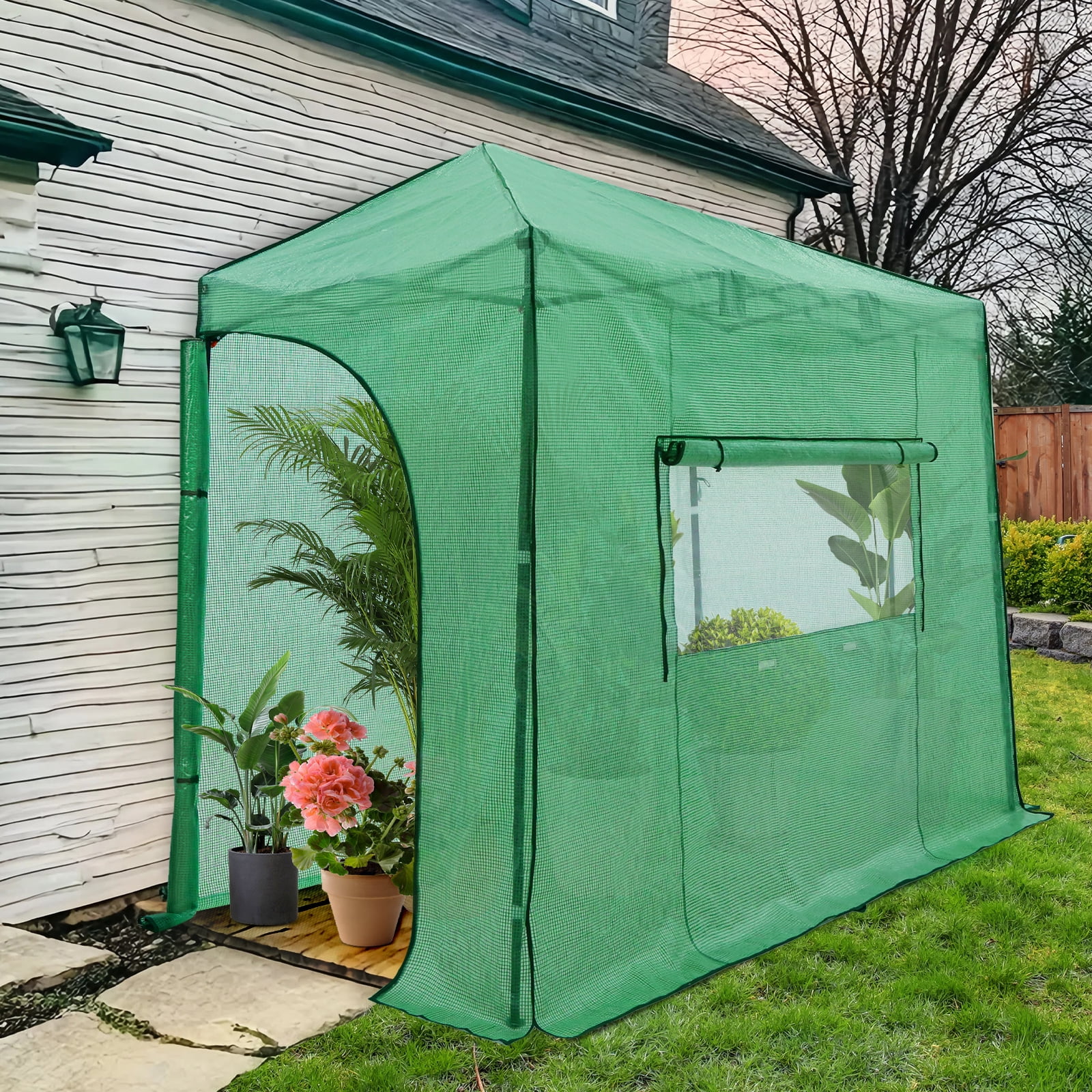 EAGLE PEAK 10x5 Portable Lean to Walk-in Greenhouse Instant Pop-up ...