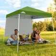 thumbnail image 1 of EAGLE PEAK 10x10 Outdoor Pop Up Slant Leg Canopy Tent with Wall Panel,Green, 1 of 11