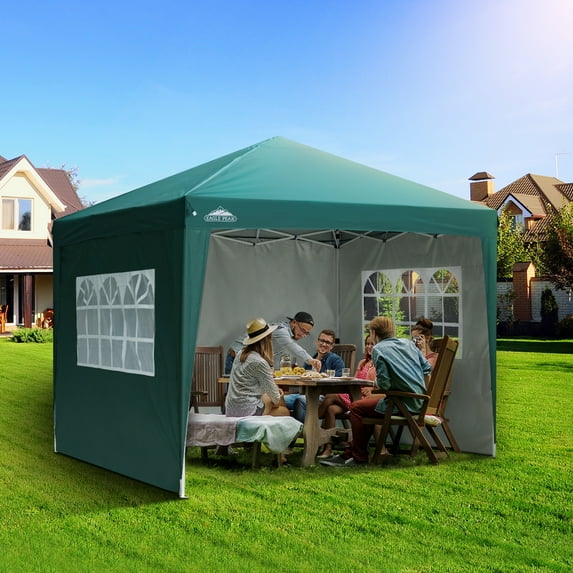 EAGLE PEAK 10x10 Pop Up Canopy Tent with 4 Side Walls, Easy Set up Shelter with 100 Square Feet of Shade