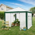 thumbnail image 1 of EAGLE PEAK 10x10 Portable Walk in Greenhouse , Heavy Duty Instant Pop Up Green House, Front Roll Up Zipper Entry Door and Mesh Windows, Green/White, 1 of 9