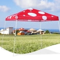 thumbnail image 1 of EAGLE PEAK 10x10 Slant Leg Pop Up Canopy Tent Easy One Person Setup Instant Outdoor Beach Canopy Folding Portable Sports Shelter 10x10 Base 8x8 Top(Red Mushroom), 1 of 10