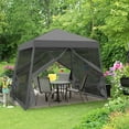 thumbnail image 1 of EAGLE PEAK 10x10ft Slant Leg Easy Setup Pop Up Canopy Tent with Mosquito Netting 64 sqft of Shade, Gray, 1 of 6