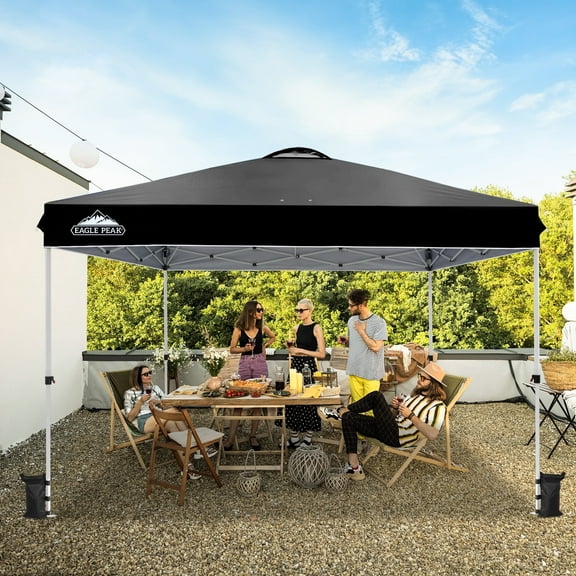 EAGLE PEAK 12 x 12 Pop Up Canopy Tent Instant Outdoor Canopy Easy Set-up Straight Leg Folding Shelter