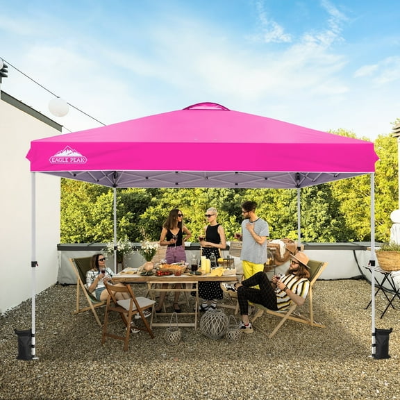 EAGLE PEAK 12 x 12 Pop Up Canopy Tent Instant Outdoor Canopy Easy Set-up Straight Leg Folding Shelter