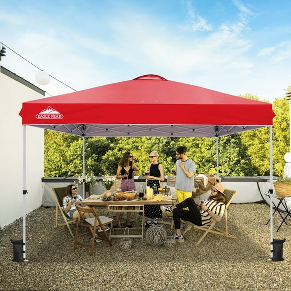 EAGLE PEAK 12 x 12 Pop Up Canopy Tent Instant Outdoor Canopy Easy Set-up Straight Leg Folding Shelter