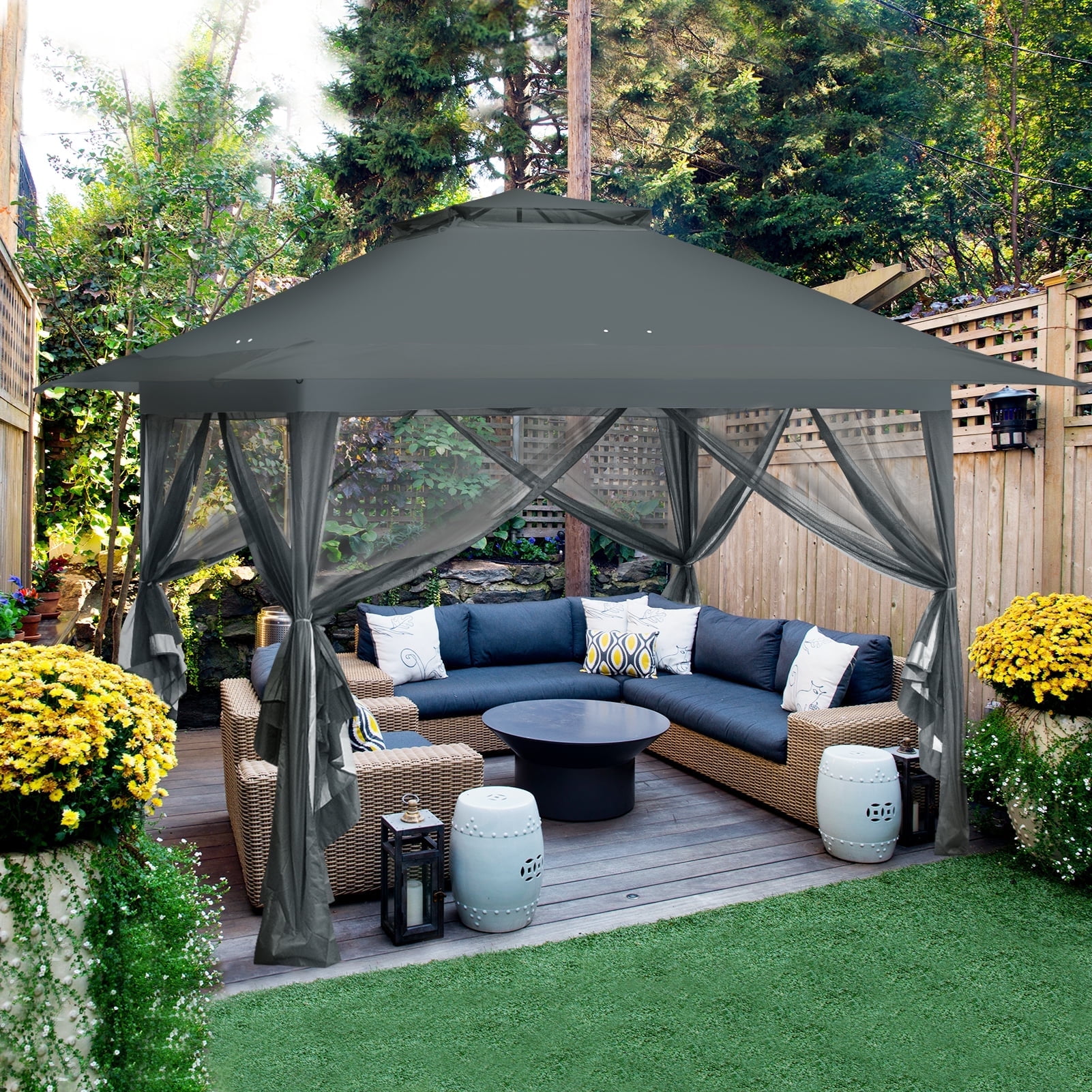 EAGLE PEAK 13x13 ft Pop-Up Gazebo Tent w/ Mosquito Net - Walmart.com