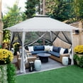 thumbnail image 1 of EAGLE PEAK 13 x 13 ft Pop-Up Gazebo Tent Instant w/ Mosquito Netting，Outdoor Gazebo Canopy Easy Set-up Folding Shelter (White), 1 of 10