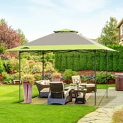 EAGLE PEAK 13 x 13 ft Pop-up Outdoor Canopy Auto Extending Eaves (169 Sqft of Shade) Gray