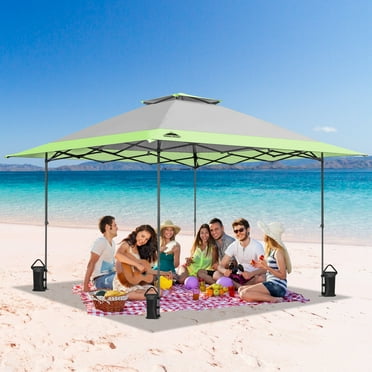 EAGLE PEAK 13 x 13 ft Pop-up Outdoor Canopy Auto Extending Eaves (169 Sqft of Shade) Gray