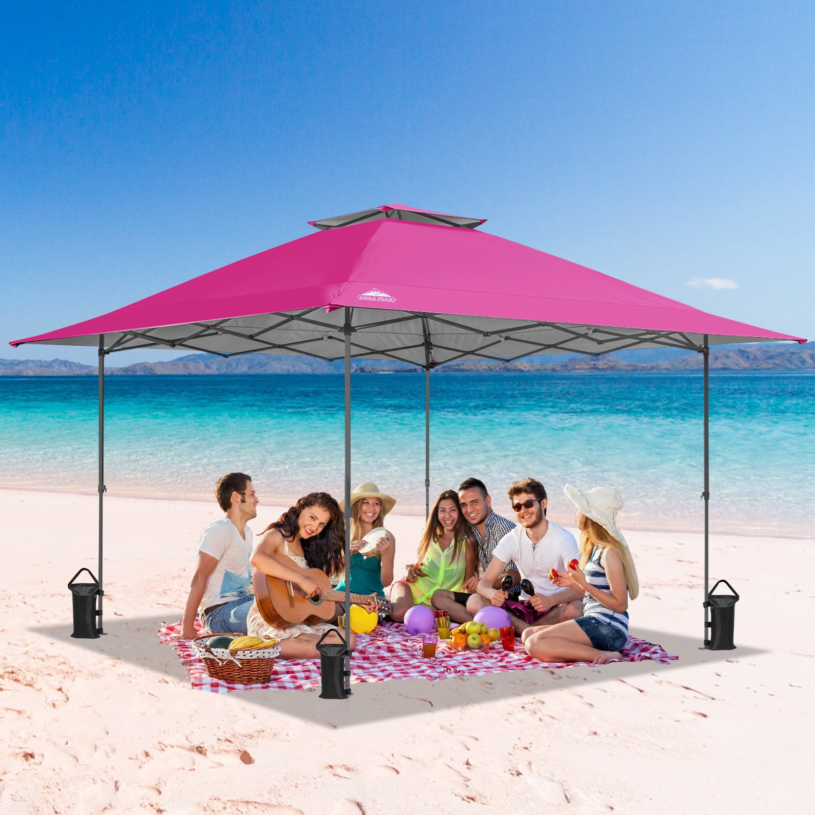 EAGLE PEAK 13 x 13 ft Pop-up Outdoor Canopy Auto Extending Eaves (169 ...