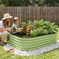 thumbnail image 1 of EAGLE PEAK 17'' Tall Outdoor Raised Garden Bed Planter, for Vegetables, Flowers, and Herbs 6 in 1 Modular Design, Olive Green, 1 of 10