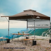 EAGLE PEAK 17' x 10' Pop up Gazebo Canopy Tent Instant Outdoor Canopy Sun Shelter (Brown)