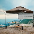 thumbnail image 1 of EAGLE PEAK 17' x 10' Pop up Gazebo Canopy Tent Instant Outdoor Canopy Sun Shelter (Brown), 1 of 9