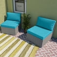 thumbnail image 1 of EAGLE PEAK 2 Piece Outdoor Armless Wicker Sofa Set, Light Blue, 1 of 8