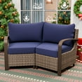 thumbnail image 1 of EAGLE PEAK Coastal Vista 2 Piece Patio Furniture Sets, Outdoor Sectional Patio Conversation Set Wicker Rattan Sofa Chair Set with Blue Cushion, 1 of 9
